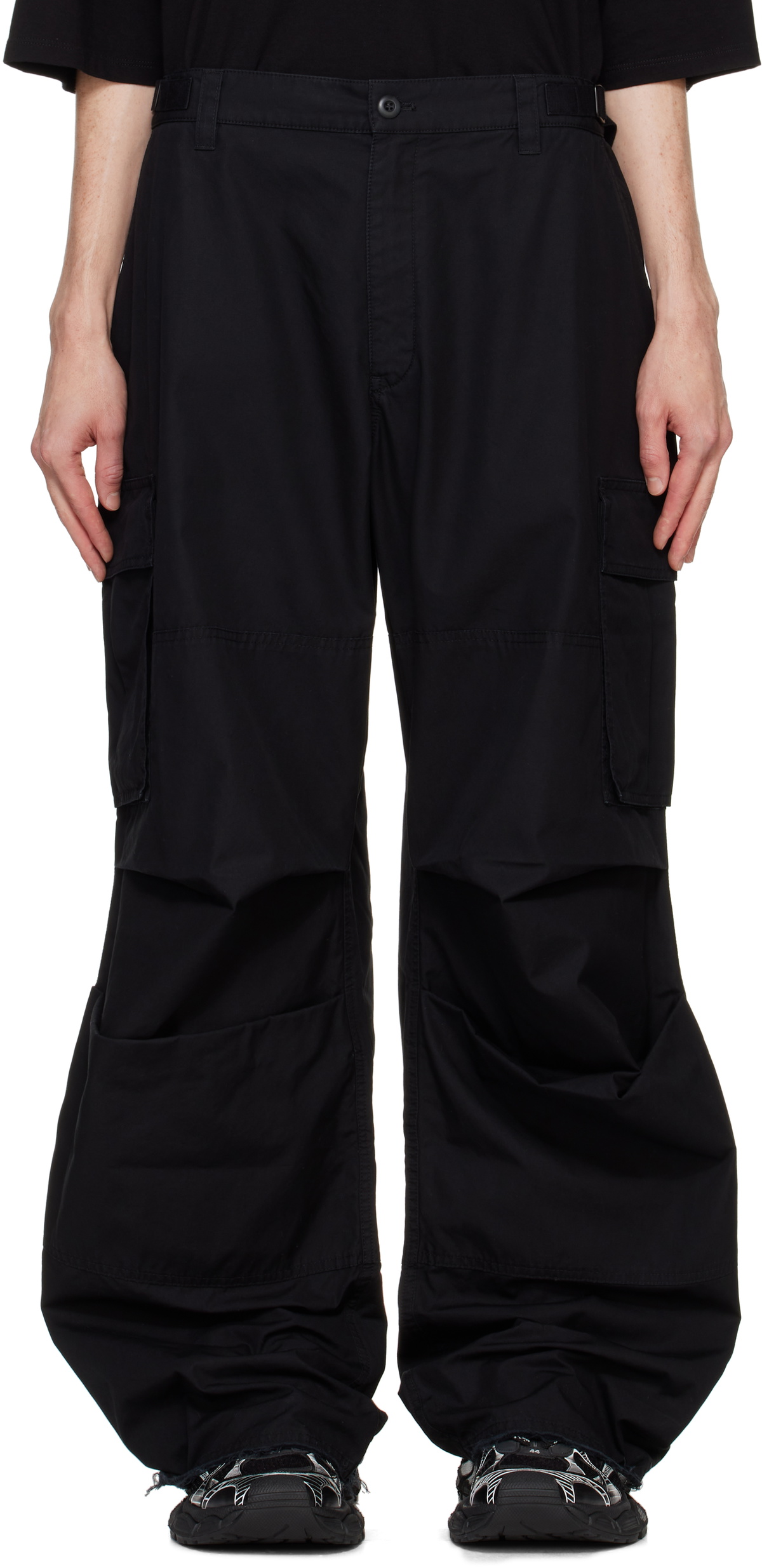 032c Black Overtime Cargo Pants