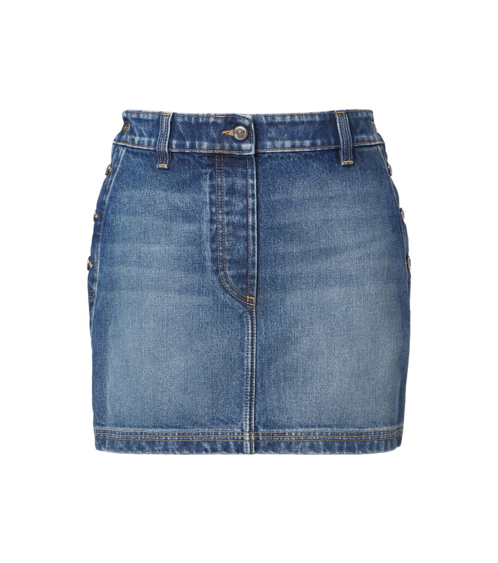 Photo: Versace Faded denim miniskirt