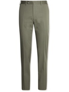Canali - Kei Slim-Fit Tapered Stretch-Cotton Twill Suit Trousers - Green