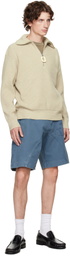 JW Anderson Blue Twisted Workwear Denim Shorts