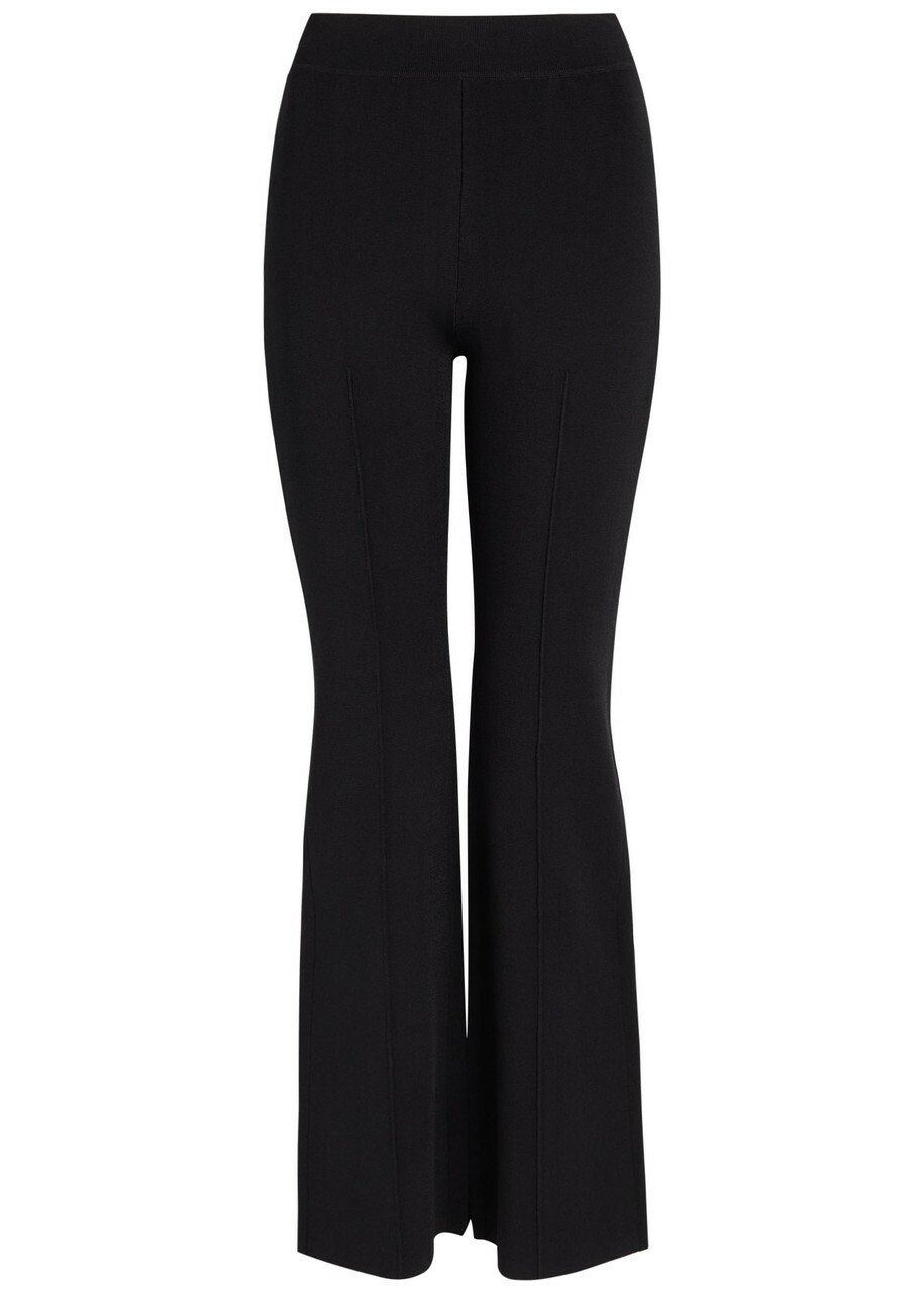 Simkhai Ashlon Flared-leg Stretch-knit Trousers Black