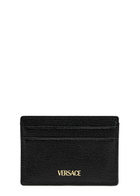 Versace Medusa Grained Leather Card Holder - Black - One Size