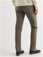 CANALI - Slim-Fit Tapered Stretch Cotton-Twill Chinos - Green