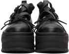 Simone Rocha Black Leather Platform Track Sole Ballerina Sneakers