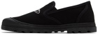 Vivienne Westwood Black Canvas Logo Simian Slip-On Sneakers