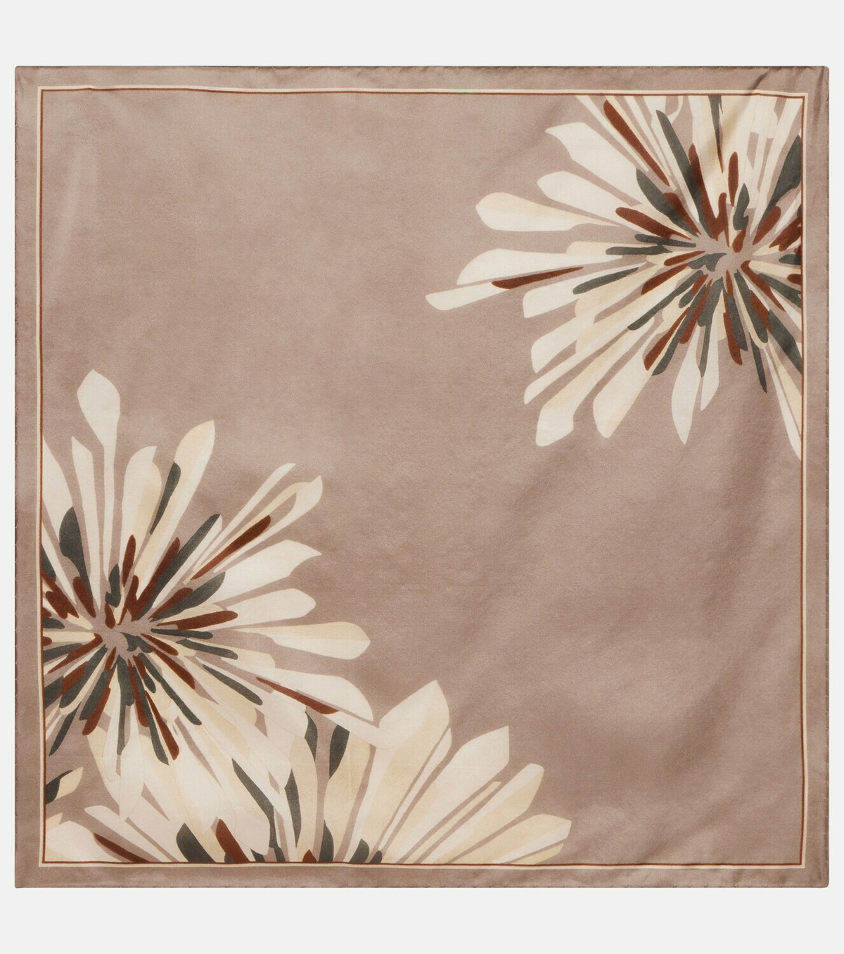 Brunello Cucinelli Floral silk twill scarf