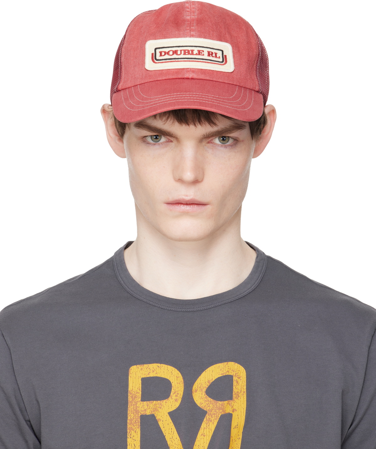 RRL Red Logo-Patch Twill Trucker Cap