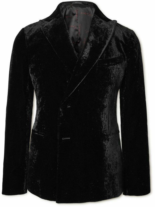 Photo: Giorgio Armani - Double-Breasted Velvet Tuxedo Jacket - Black