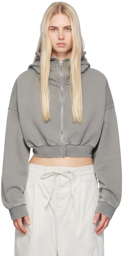 Photo: Entire Studios Gray Cropped Full Zip Hoodie