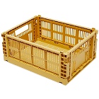 HAY Medium Recycled Colour Crate in Golden Yellow