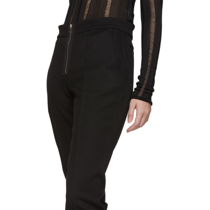 Yang Li Black Slim Exposed Zip Trousers