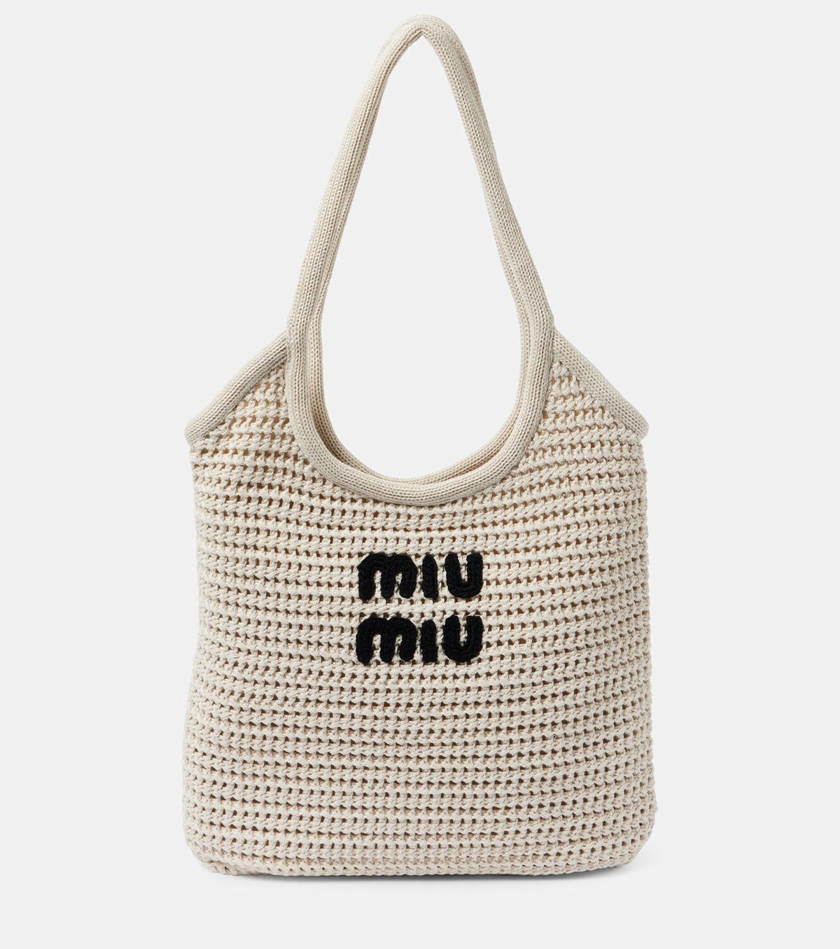 Miu Miu ロゴ ラフィア ハンドバッグ MIU MIU ラフィア トートバッグ (MiuMiu/かごバッグ) 5BG230 2DO1