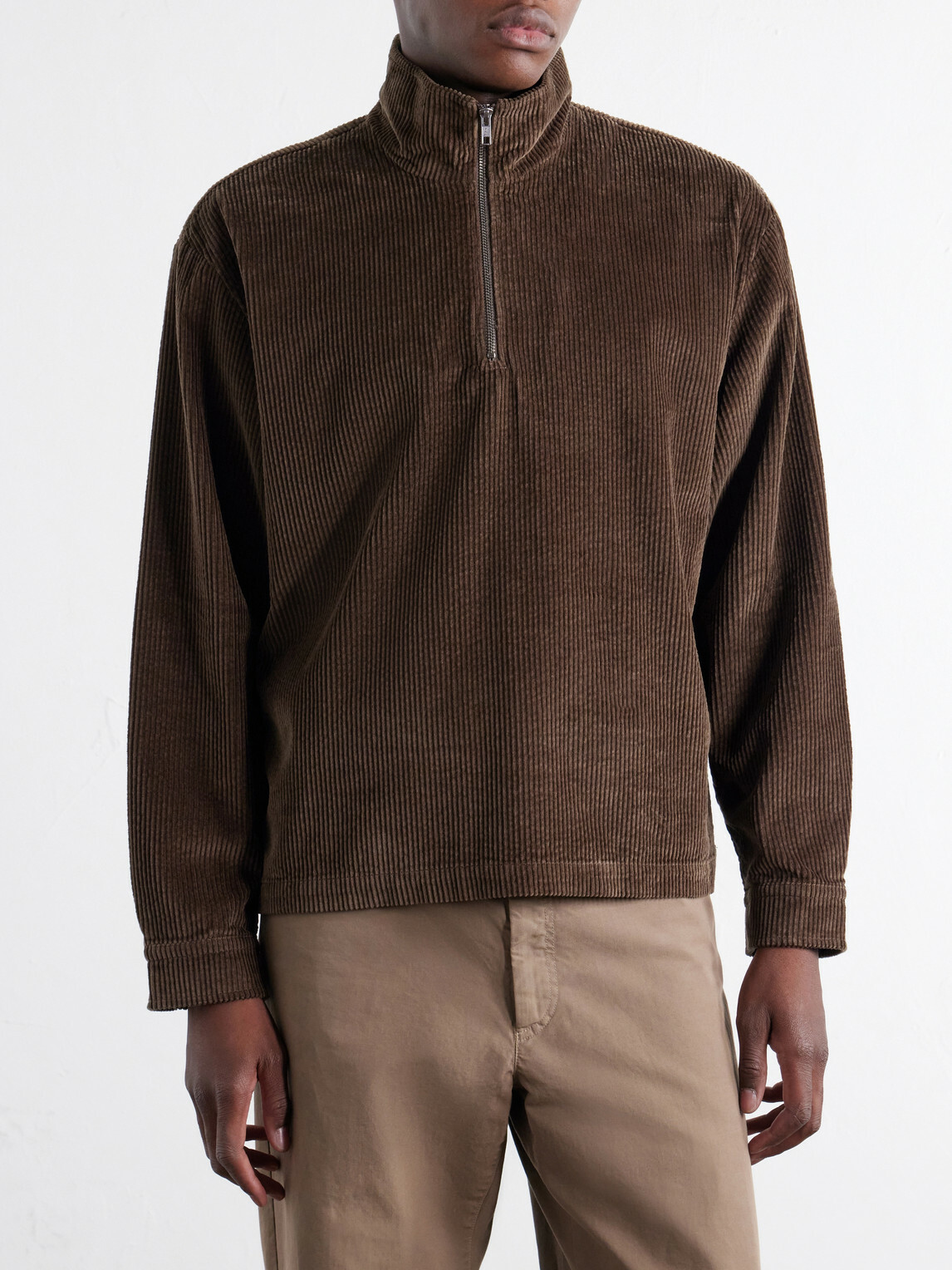 Aimé Leon Dore - Cotton-Corduroy Zip-Up Sweatshirt - Brown