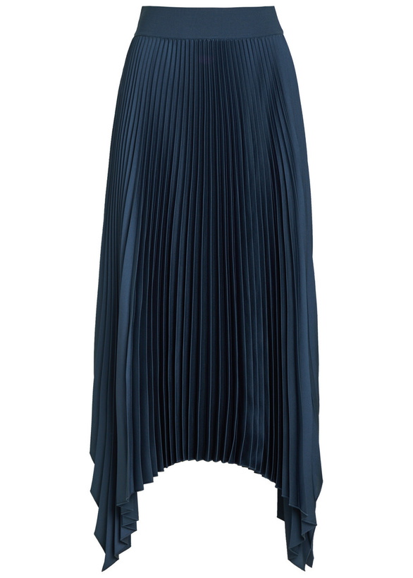Photo: Joseph Ade Plissé Satin Midi Skirt Indigo