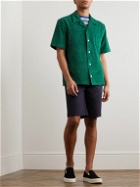 Howlin' - Cocktail in Towel Camp-Collar Cotton-Blend Terry Shirt - Green