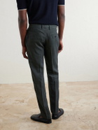 Sunspel - Straight-Leg Pleated Linen Suit Trousers - Green