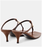 Saint Laurent Cassandra 60 leather thong sandals