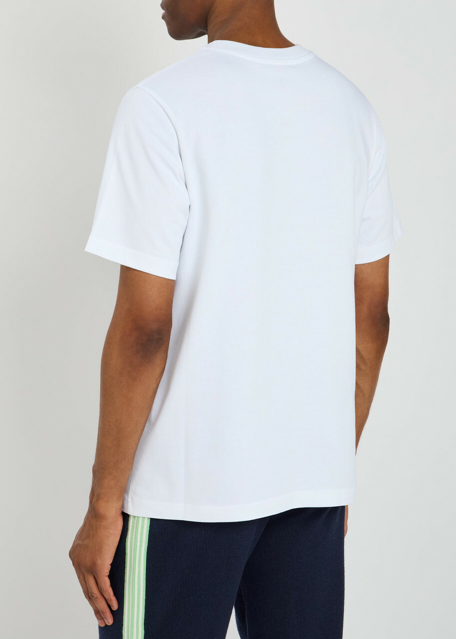 Casablanca Tennis Club Printed Cotton T-shirt White