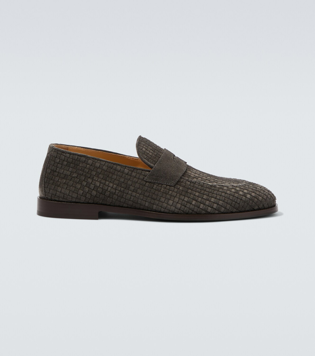 Brunello Cucinelli Woven suede penny loafers