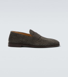 Brunello Cucinelli Woven suede penny loafers