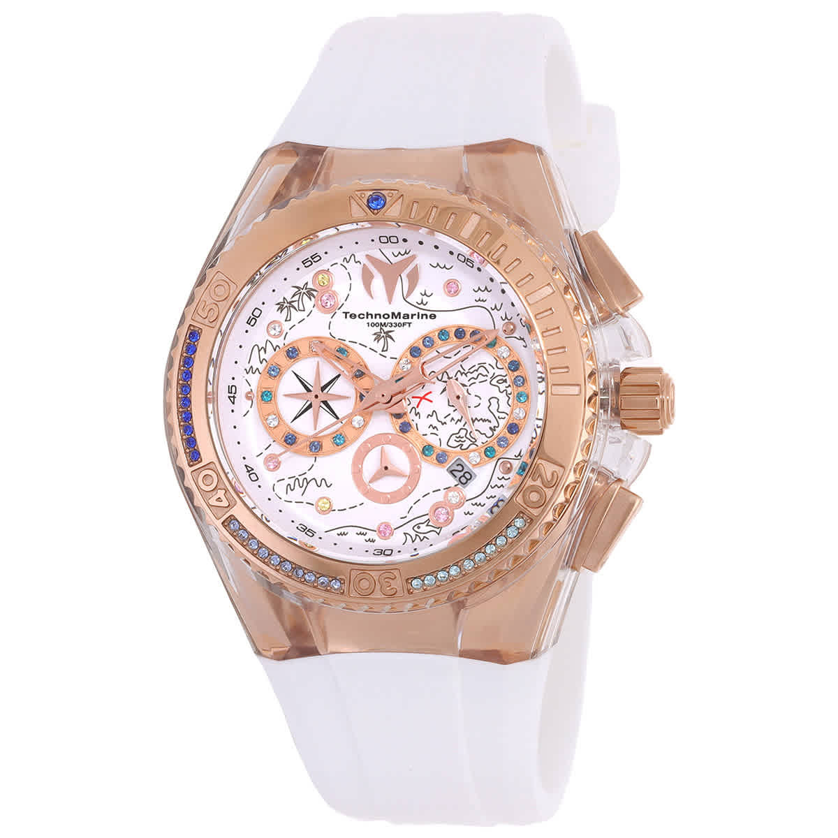 TechnoMarine Cruise GMT Quartz Crystal White Dial Ladies  display picture 1