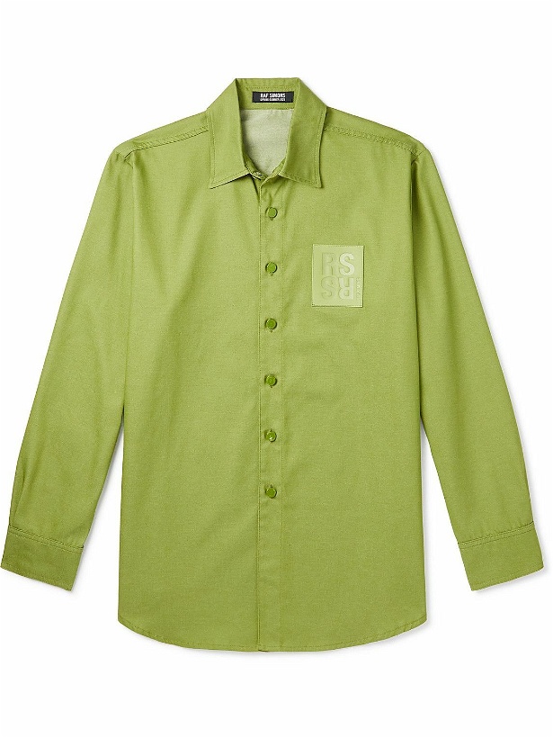 Photo: Raf Simons - Logo-Appliquéd Denim Shirt - Green