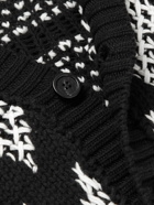 Missoni - Logo-Appliquéd Crochet-Knit Wool Cardigan - Black