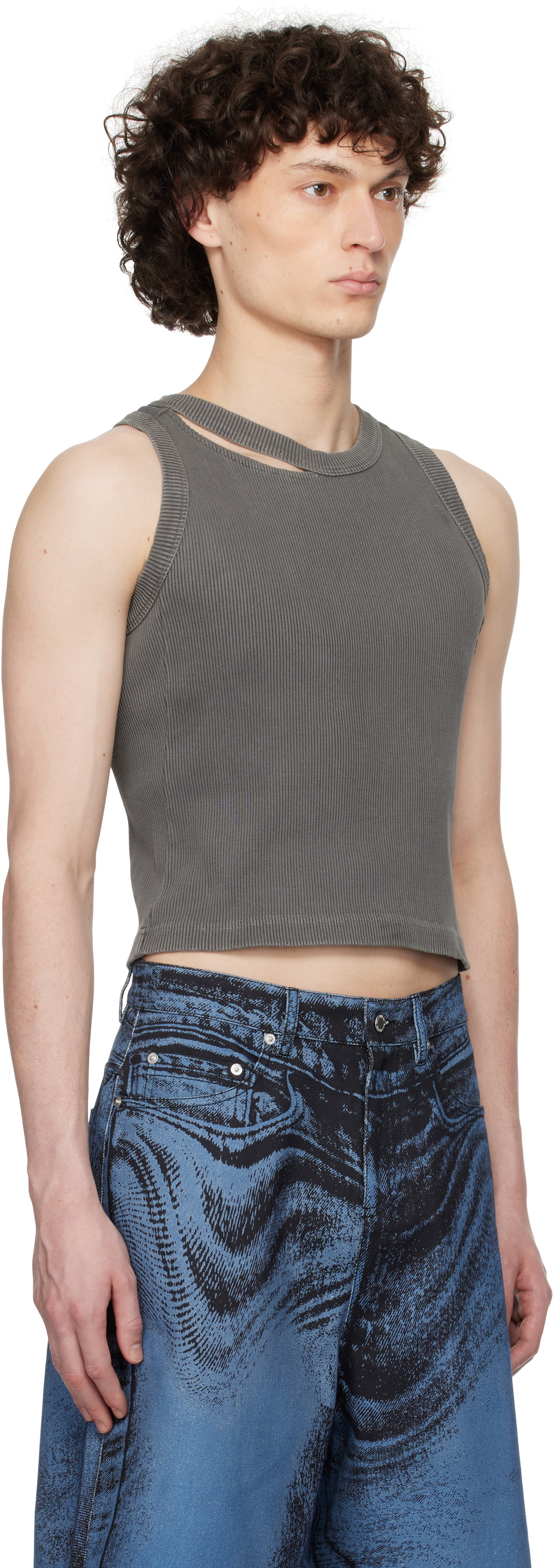 CAMPERLAB Gray Ribbed Tank Top