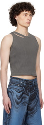 CAMPERLAB Gray Ribbed Tank Top