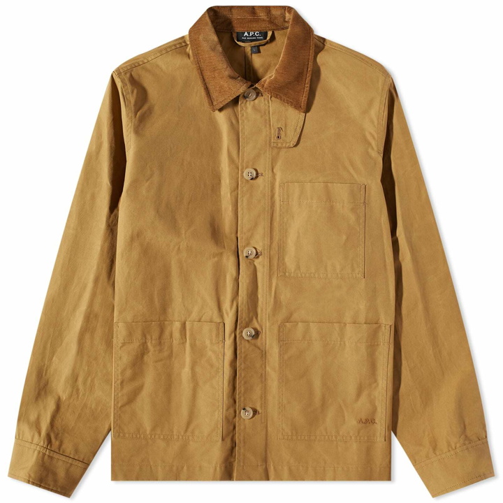 Photo: A.P.C. Men's Gabriel Waxed Cotton Jacket in Camel