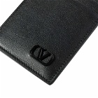 Valentino Men's V Logo Lanyard Card Holder in Nero
