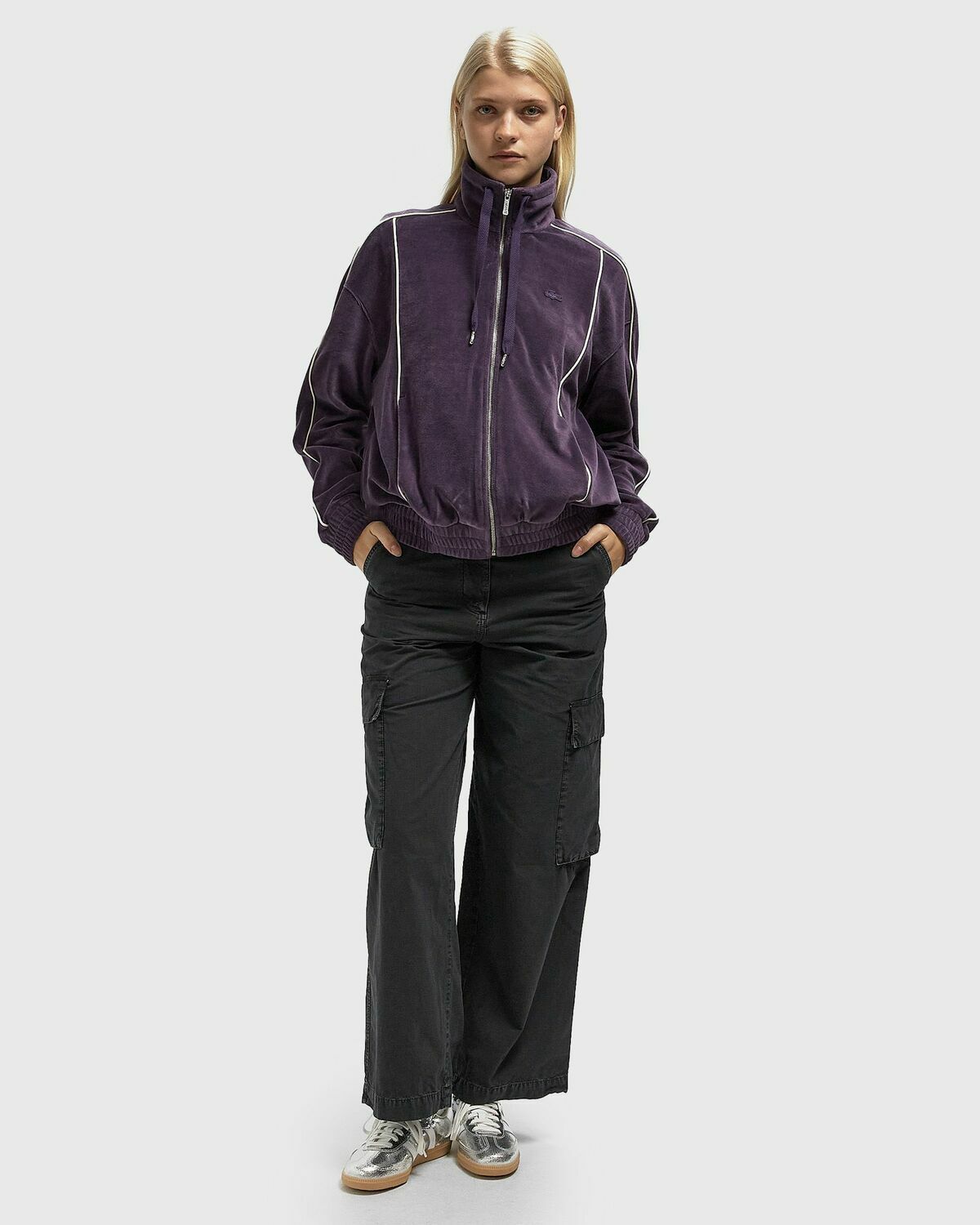Lacoste ZIP SWEATSHIRT Purple Womens Zipper