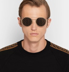 Fendi - Logo-Print Aviator-Style Gold-Tone Sunglasses - Gold