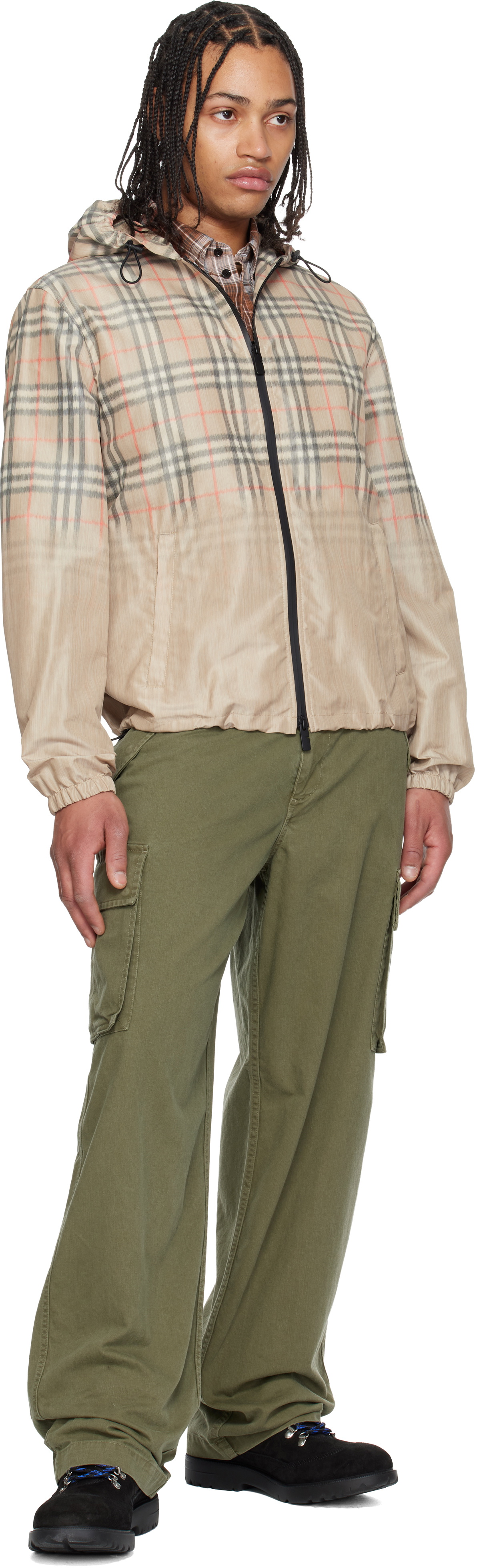 Burberry Green Cotton Cargo Trousers