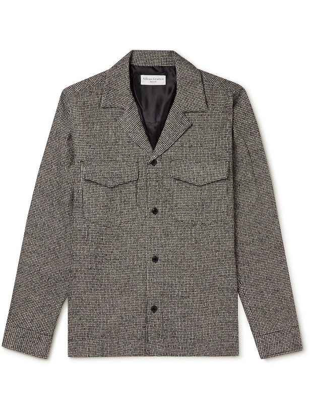 Photo: Officine Générale - Judas Camp-Collar Houndstooth Cotton and Wool-Blend Tweed Jacket - Gray