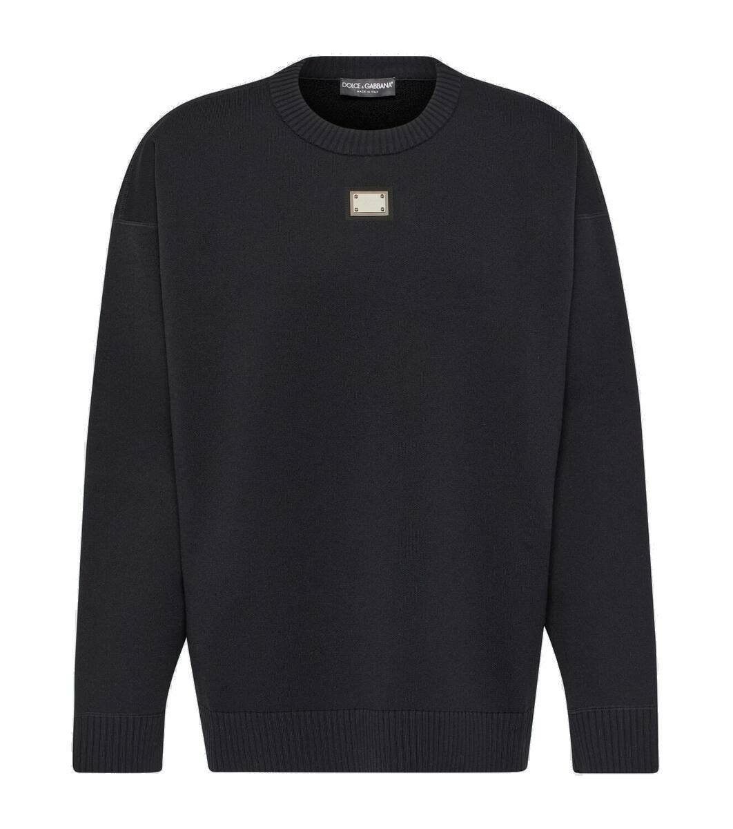 Dolce & Gabbana Black Logo Milano Cotton Sweatshirt Sweater main image 1