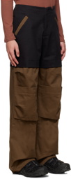 SPENCER BADU Black & Brown Paneled Trousers