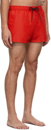 Versace Underwear Red Logo Swim Shorts