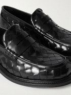 Bottega Veneta - James Woven Leather Penny Loafers - Black