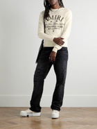 AMIRI - Slim-Fit Logo-Embroidered Wool Sweater - Neutrals