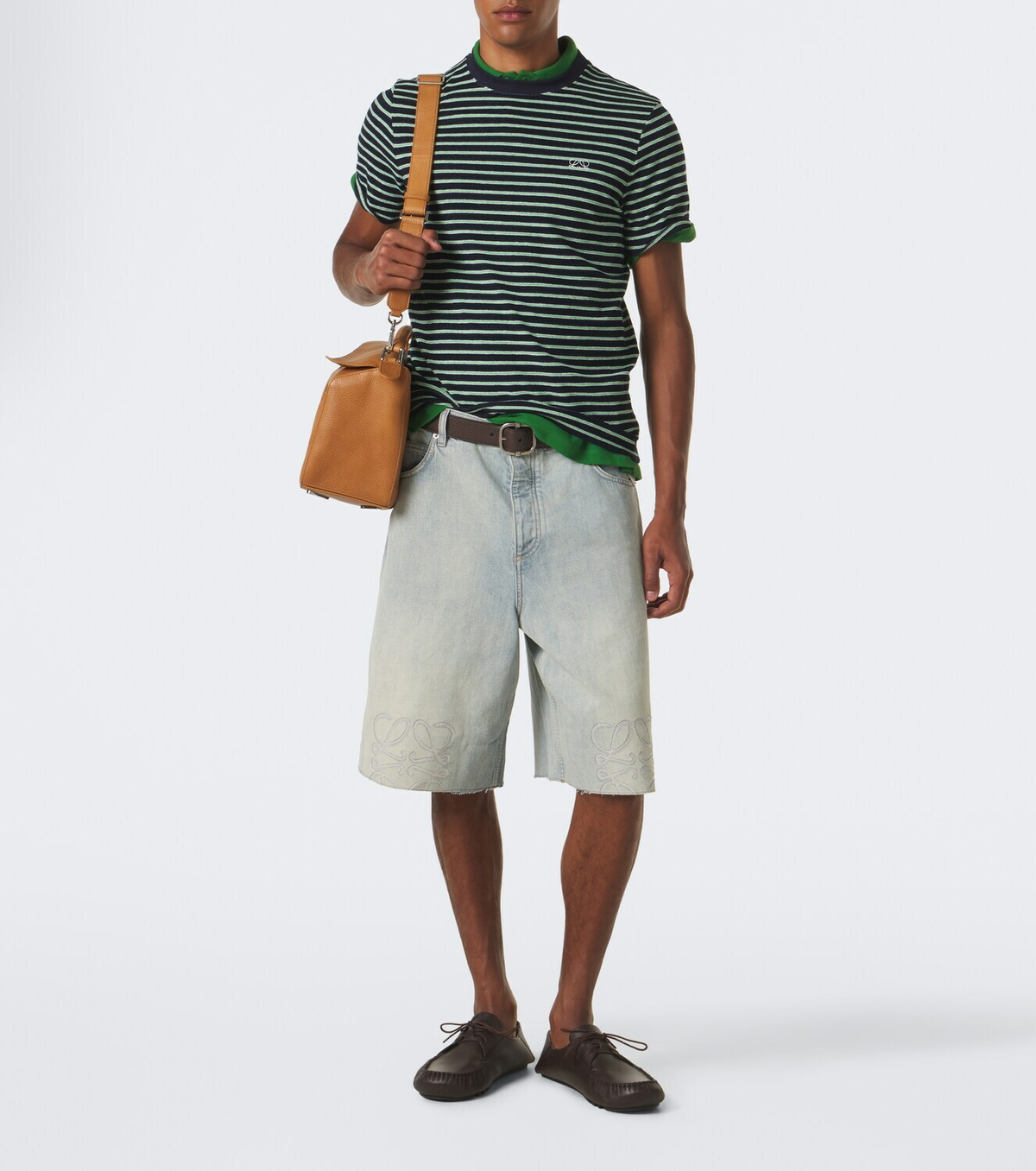 Loewe Striped cotton-blend terry T-shirt