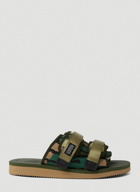 Moto-Mab Shearling Sandals in Green