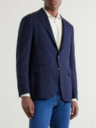 Canali - Kei Wool-Basketweave Blazer - Blue
