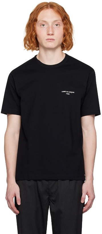 Photo: Comme des Garçons Homme Black Printed T-Shirt