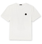 Moncler - Logo-Appliquéd Printed Cotton-Jersey T-Shirt - Neutrals