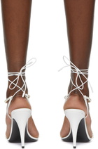 Saint Laurent White Pearl Luna 95 Sandals