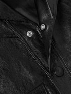 CELINE - Droit Waxed Textured-Leather Jacket - Black