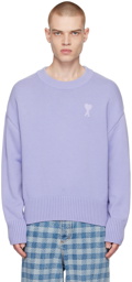 AMI Alexandre Mattiussi SSENSE Exclusive Purple Ami de Cœur Sweater