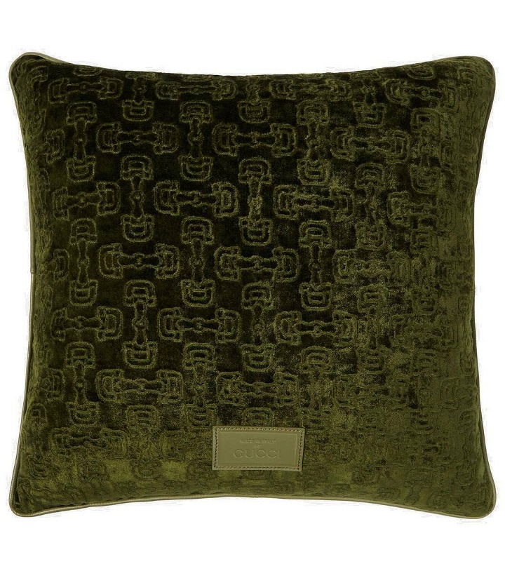 Photo: Gucci Horsebit printed cushion