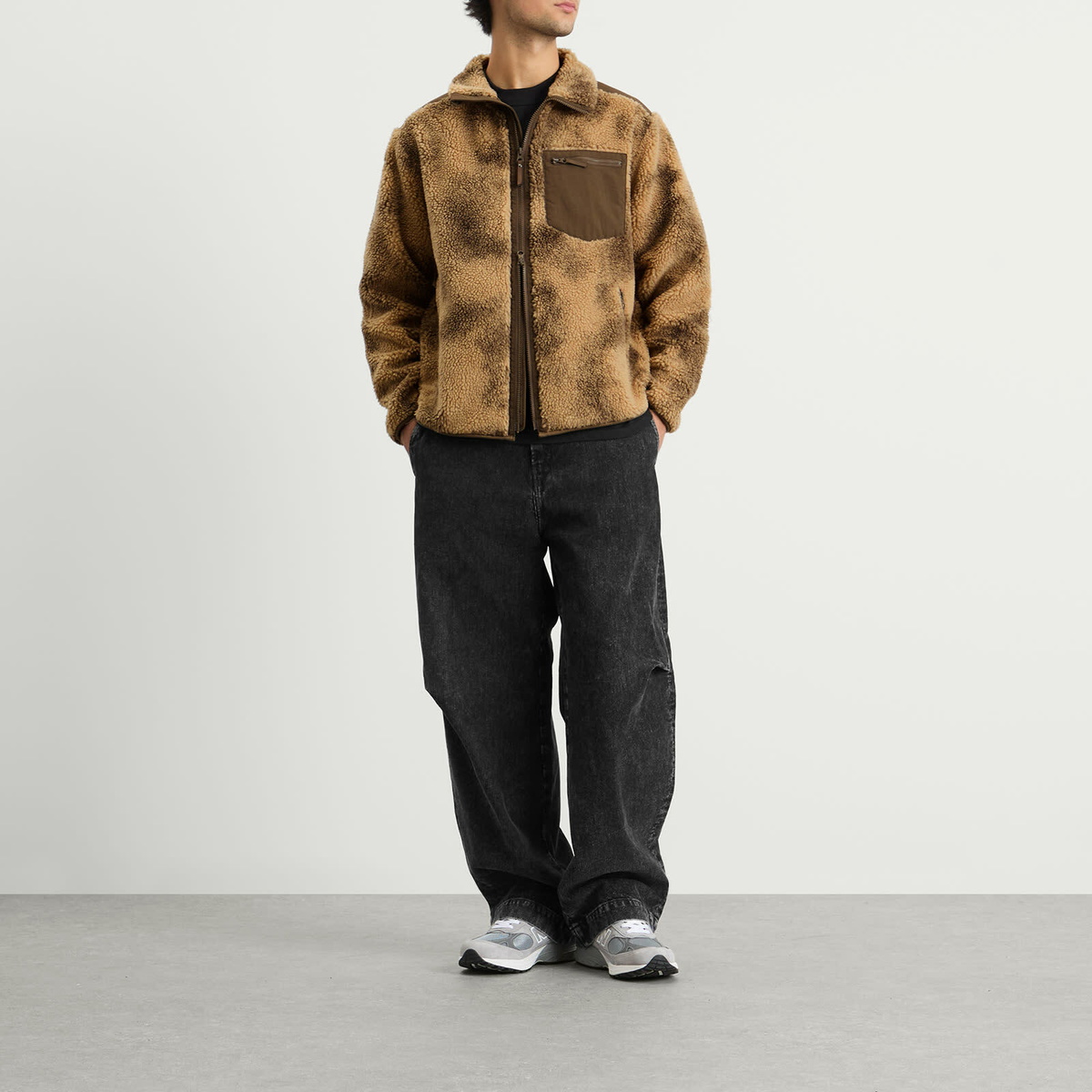 Corridor Men's Oak Zip Fleece in Brown